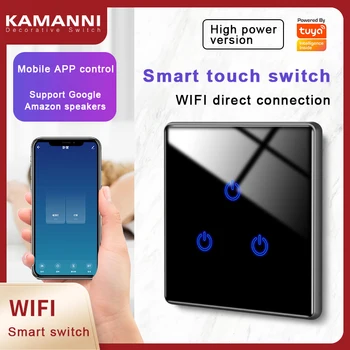 KAMANNI WiFi Tuya Smart Home Jungiklis 1/2/3 Gauja Belaidžio App Kontrolės 