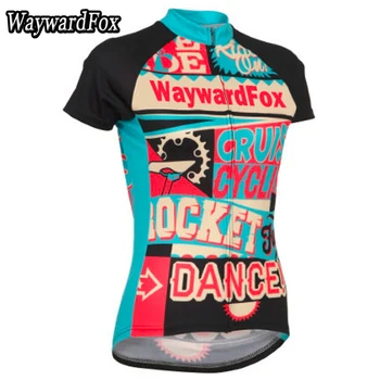NAUJĄ iki 2017 m. Vasaros Moterų dviračių džersis trumpas rankovės WaywardFox dviračių drabužių kelių Lenktynių dviračių dėvėti WaywardFox