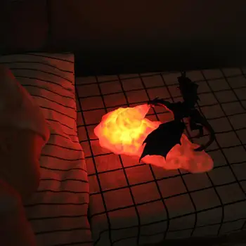 VIESULAS.CK LED Dragon Naktį Šviesos 3D Spausdinimo Gyvūnų formos Nakties Žibintas Įkraunamas Geriausios Dovanos Vaikams