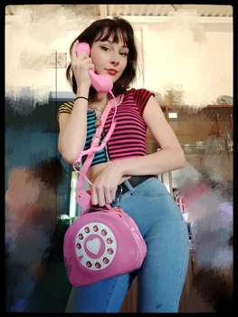 Naujas Vintage Lakinės Odos Telefonas Formos Pečių Krepšys Moterims 2021 Piniginės ir Rankinės Crossbody Maišelį Merginos Top-Rankena, Krepšys