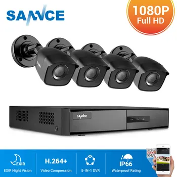SANNCE 8CH CCTV Apsaugos Sistema 4PCS 1080P Neperpučiamas Naktinio Matymo IR Supjaustyti CCTV Kameros, Vaizdo Stebėjimo Komplektas RU Sandėlyje