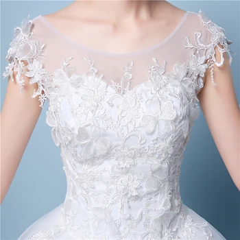 Kamuolys Suknelė Realios foto Tiulio Nėrinių Vestuvių Suknelė 2020 Elegantiškas Iliuzija Nuotakos Suknelės Stereoskopinis Gėlės Plius Dydis Valymo Šluostė