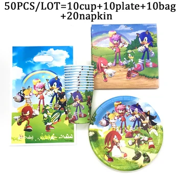 Sonic Šalies Prekių Berniukai Gimtadienio Taurės Plokštė Vystymo Vaikas Sonic The Hedgehog Gimtadienio Apdailos Prekių Reklama/Flags