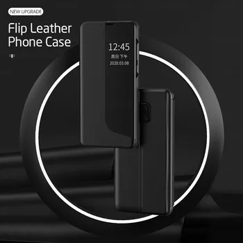 Originalus Prabangus Odinis Smart View Window Flip Case For Huawei Mate 20 Lite Pro P Smart 2020 Plus 2019 Europos Sąjungos Oficialusis Atsparus Smūgiams Atvejais
