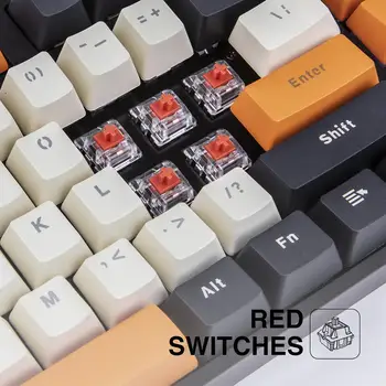 Havit Žaidimų Mechaninė Klaviatūra Raudonas Jungiklis Su PBT ABS Keycaps PC Tablet Darbalaukio Žaidėjus Laidinio USB 89 klavišus