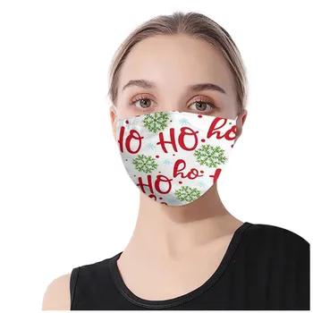 Unisex 1PC Kalėdų Spausdinti Kvėpuojantis Multi-Purpose Padengti Pakartotinai Suaugusiųjų Veido Kaukė Lauko Apsaugos PM 2.5 Dulkių Burną Dangtis