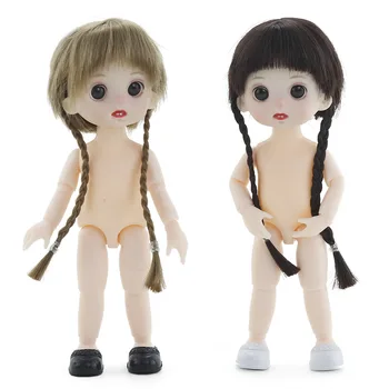 1/12 16cm 13 Kilnojamojo Sujungta Lėlės, Žaislai Mini Mergina Galva su Plaukais Baby Doll 