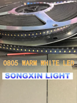 1000 vnt 0805 SMD LED, Šiltai baltos spalvos led 2800-3200K LED Šviesos Diodų Vanduo skaidrus 