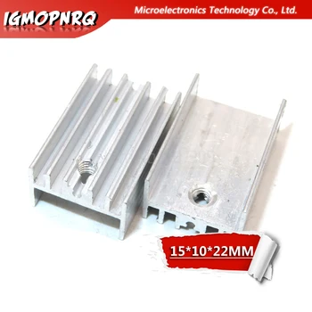 100vnt Aliuminio Heatsink Radiatorių 15*10*22 mm Tranzistorius-220 hjxrhgal Už Tranzistoriai, TO220 balta