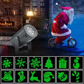 12 Modelis Žiburiai Kalėdų Lazerinis Projektorius, RGB Šviesos Spalvinga Sukasi LED Projektorius Žibintai LED Kalėdų Lempos Namo Naktį Lempa