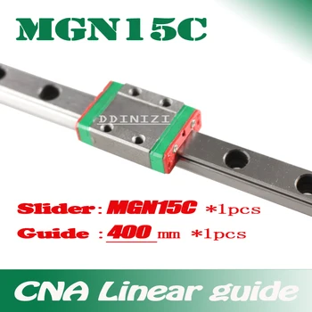 15mm Linijinis Vadovas MGN15 L=400mm linijinis geležinkelių būdas + MGN15C Ilgai linijinis vežimas, CNC X Y Z Ašies Nemokamas pristatymas