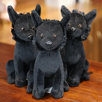 1pc naujas 22cm mielas Šuo Lėlės, Pliušiniai iškamša lėlės šuniukas juodas šuo Lėlės Minkštas Pliušinis žaislas dovana kūdikio žaislas, namų ūkio produktai