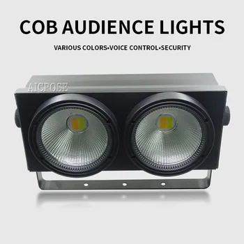 2 akis 2x100w COB LED DMX Etapo Poveikį Blinder Šviesos Cool ir Warm White DJ 200W Auditoriją žibintai Disco Scenos Apšvietimas