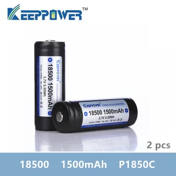 2 vnt KeepPower 18500 1500mAh saugomų 3.7 V, li-ion Įkraunama baterija P1850C lašas laivybos originalus batteria
