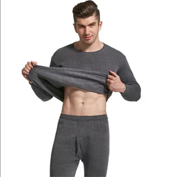 2019 Žiemą ilgai johns storio vyrų šilumos apatiniai komplektai marškinėliai+kelnės vyriškos palikti šiltą ir šaltą žiemą vyras