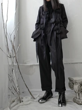 2020 Akiyama Originalaus Stiliaus Atsitiktinis Kelnės Moterims Tamsu Nišą Dizaineris Retro Aukšto Juosmens Raukšlės Ir Plonas Moterų Mažųjų Kelnės