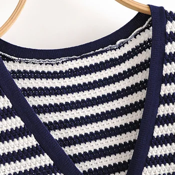 2020 ZA rudenį naujas megztinis su slim V-kaklo plonas dryžuotas megztiniai megztinis striukė retro moterų ilgas kailis vieną-breasted xw1236