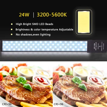 24w 2 Pack, Pritemdomi Handheld LED Užpildyti Šviesos Fotografija Šviesos Rinkinys su Trikojis Stovas, Fotoaparato 
