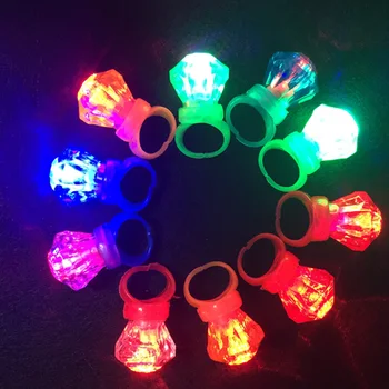 25pcs Piršto Šviesos Blizga Neon Klijuoti Pirštu LED Šviesos Žiedas Žaislas Švyti Šokių Žaislas, Spindintis Žiedas Apdaila ŽAISLAS Vaikas