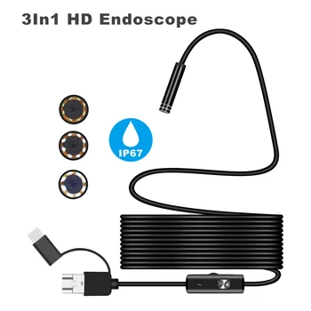 3 1. Endoskopą Tikrinimo Kamera, Minkštas Kabelis 5.5 mm 6Led C Tipo Mikro USB, skirta 