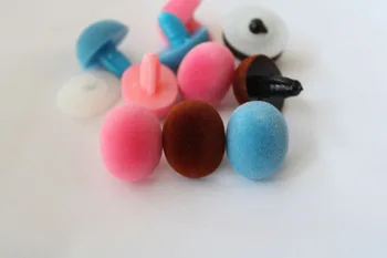 30pcs-19x24mm Ovalo formos rožinė/ruda/mėlyna spalvos, aukštos kokybės, flocking žaislas nosies saugos gyvūnų nosies + plovimo sunku