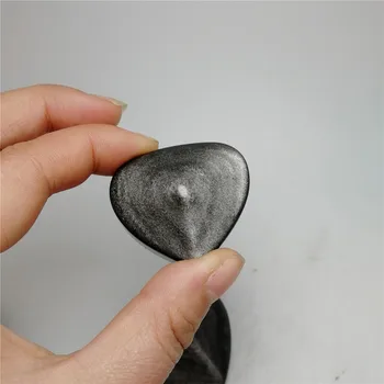 34-48 mm gamtos sidabro obsidianas žaliavos, akmens, poliruoto meilė širdies akmuo moterims, dovana