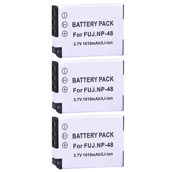 3Pcs), 3,7 V 1010mAh NP-48 NP48 NP 48 Baterija + USB Dual Kroviklis skirtas Fujifilm NP-48, FNP48, BC-48 Fujifilm XQ1, XQ2 Skaitmeniniai Fotoaparatai