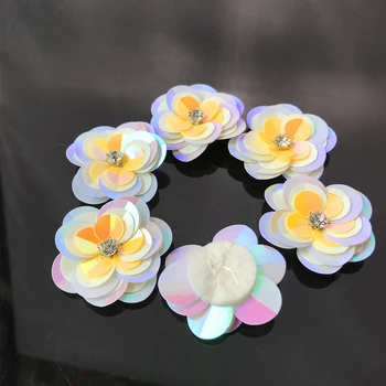 4,2 cm spalvingas blizgučiai gėlės cirkonio pleistrai aplikacijos siūti duobute aplikacijos megztinis drabužiai, krepšiai pleistras 