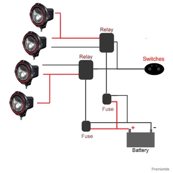 4 būdu ( 4 lempos ) Dual įjungimo/išjungimo relė panaudoti Switch valdymo Car kit laidas 12V 260W Halogeninėms/Xenon/Led Galvos Vietoje, Rūko žibintai