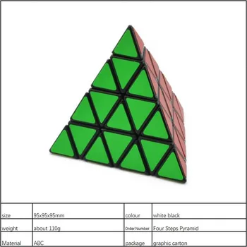 4x4x4 Piramidės Cube Black/Stickerless Magic Cube 95*95*95mm Piramidės Kubas 4 x 4 Dėlionės Piramidę, Kubą Specialių Žaislų Vaikams