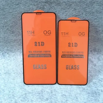 50pcs/daug 21D Stiklo Screen Protector, iPhone, 12 Mini Pro 11 Max XS X 8 7 6S Plius SE2 Pilnas draudimas, Lenktas Grūdintas Stiklas i12