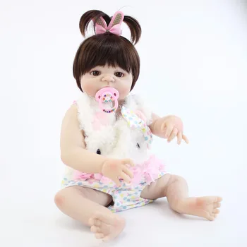55cm Full Silikono Kūno Reborn Baby Doll Žaislas Tikroviška 22