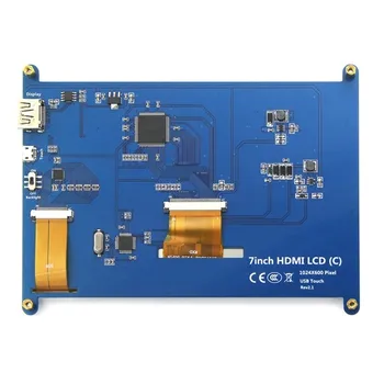 7 colių Aviečių pi jutiklinis ekranas 1024*600 7 colių Capacitive Touch Ekrano LCD, HDMI sąsaja, palaiko įvairias sistemas