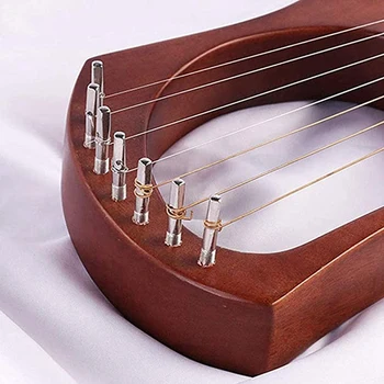 7-String Lyra Arfa Raudonmedžio Kietų Medinių Metalo Stygos Styginių Instrumentų