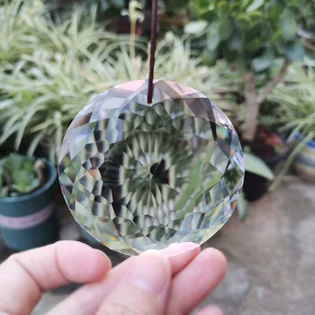 76mm Crystal Prism Liustra Kristalai Suncatcher Stiklo Kabo Pakabukas 