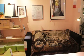 Aggcua Motociklo Baras mesti Antklodę megzti Meno Gobelenas Dekoratyvinis sofos Antklodė Medvilnės lova Padengti Kelionės Iškylą, mat Europoje kilimas