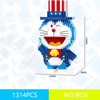 Anime Modelis Laimingas Doraemon blokai Japonų Animacinių filmų Skaičius Plytos, Žaislai Mergaitėms, Dovanos Vaikams, Dovanos 16130-16137