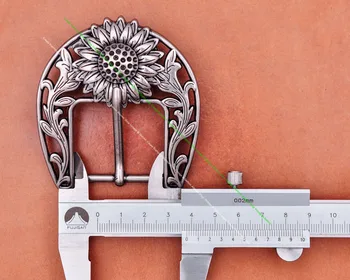 Antikvariniai Sidabro Tvirtas Kokybės Vakarų Kaubojus Grožio Sun Flower Oda Diržo Sagtis Pakeitimo tinka 38mm
