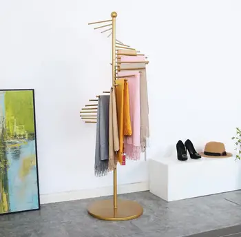 Aukso šalikas lentynos, grindų display rack kūrybos kabinti šilko skara drabužių parduotuvė kelnes display rack daugiafunkcinis turas