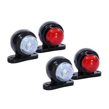 Aukštos Kokybės 4 x LED Raudonos, Baltos spalvos Šoniniai Gabaritiniai Žibintai Gabaritiniai Lempos Automobilių, Sunkvežimių Priekabos Van 12V/24V Lašas Laivybos