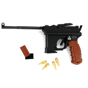 AUSINI Mausers pistoletas Pistoletas, Statyba Blokai Švietimo Berniukų Žaislai Vaikams Kūrėjas Vaikai Kariuomenės Karinių Ginklų Modelis Plytų Komplektas