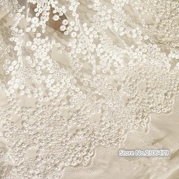 Balta Išskirtinį Siuvinėjimo Nėrinių Audinio Vestuvinė Suknelė 