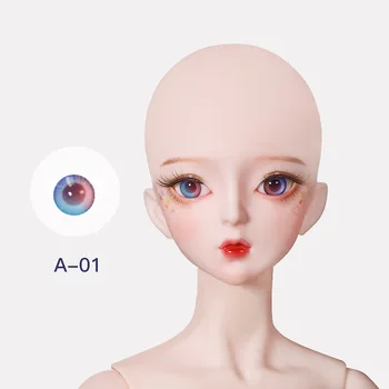 BJD Obuolio kaip 14mm Stiklo medžiaga, Žalia Mėlynos akys tinka DBS 1/3 DF lėlės Priedai, KAIP lėlės SD lėlė mergaitė berniukas dovanų žaislas