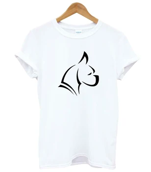 Boksininkas Šuniukas Šuo Spausdinti Moterų marškinėlius Medvilnės Atsitiktinis Juokingi marškinėliai Lady Mergina Viršuje Tee Hipster Tumblr Lašas Laivas F716