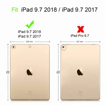 Case For iPad 9.7 2017 2018 modelis A1822 A1893 3D Mados Tapybos PU Odos smart Cover ipad 7 8 apsauginiai atveju + Filmas
