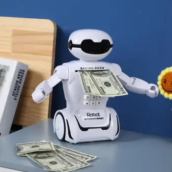 Daugiafunkcinis Elektroninis Robotas Piggy Bank Kūrybos Naktį Šviesos Muzika Saugus Monetų Taupyklė Konteineris Stalo Lempos Vaikų Dovanų