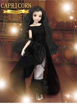 DBS MMGirl 12 Žvaigždynas Ožiaragis kaip BJD Blyth lėlės 1/6 30cm juoda suknelė elegantiškas rinkinys, žaislai mergina dovanos