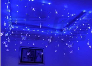Drugelis LED String Užuolaidų Šviesos Šventė Vestuvių 3.5*0,6 m, 100leds Kalėdinė Girlianda