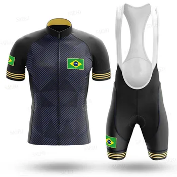 Dviračių jersey 2020 m. Vasarą Brazilija dviračių komanda dviračių džersis nustatyti kvėpuojantis, greitai džiūstantys Maillot ciclismo Pro cycling drabužiai