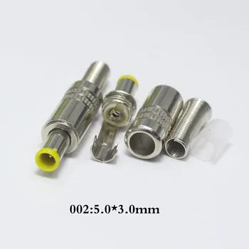 EClyxun 10vnt Metalo 5.0x3.0mm 5.0*3.0 mm DC Maitinimo Male Jack Plug Jungtis su Pin